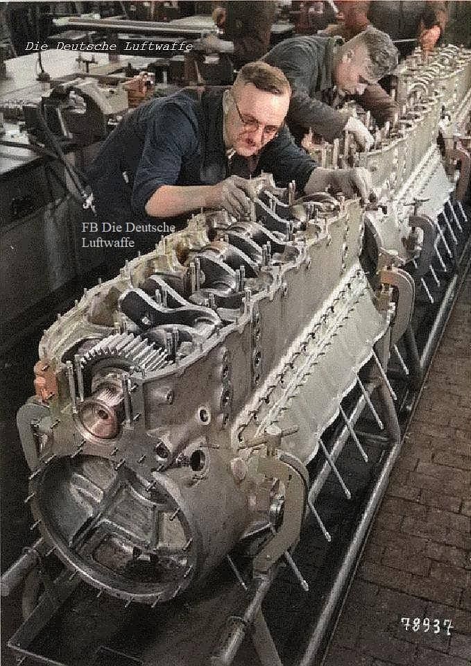 1939 - Luftwaffe - Junkers Jumo 211 Aircraft Engine Assembly Line.jpg