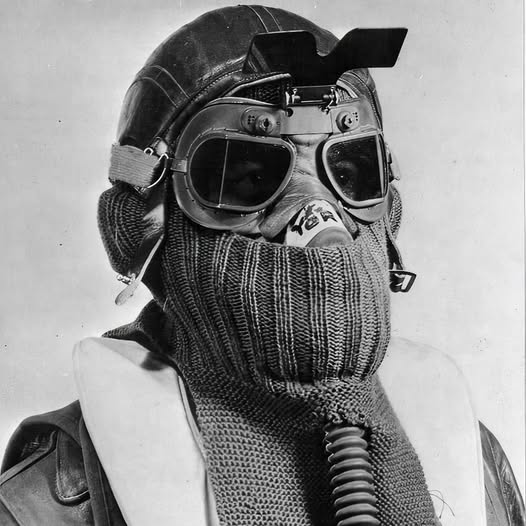 B-17 Flying Fortress gunner is prepared for the elements. Sometimes facing temperatures 67 deg...jpg