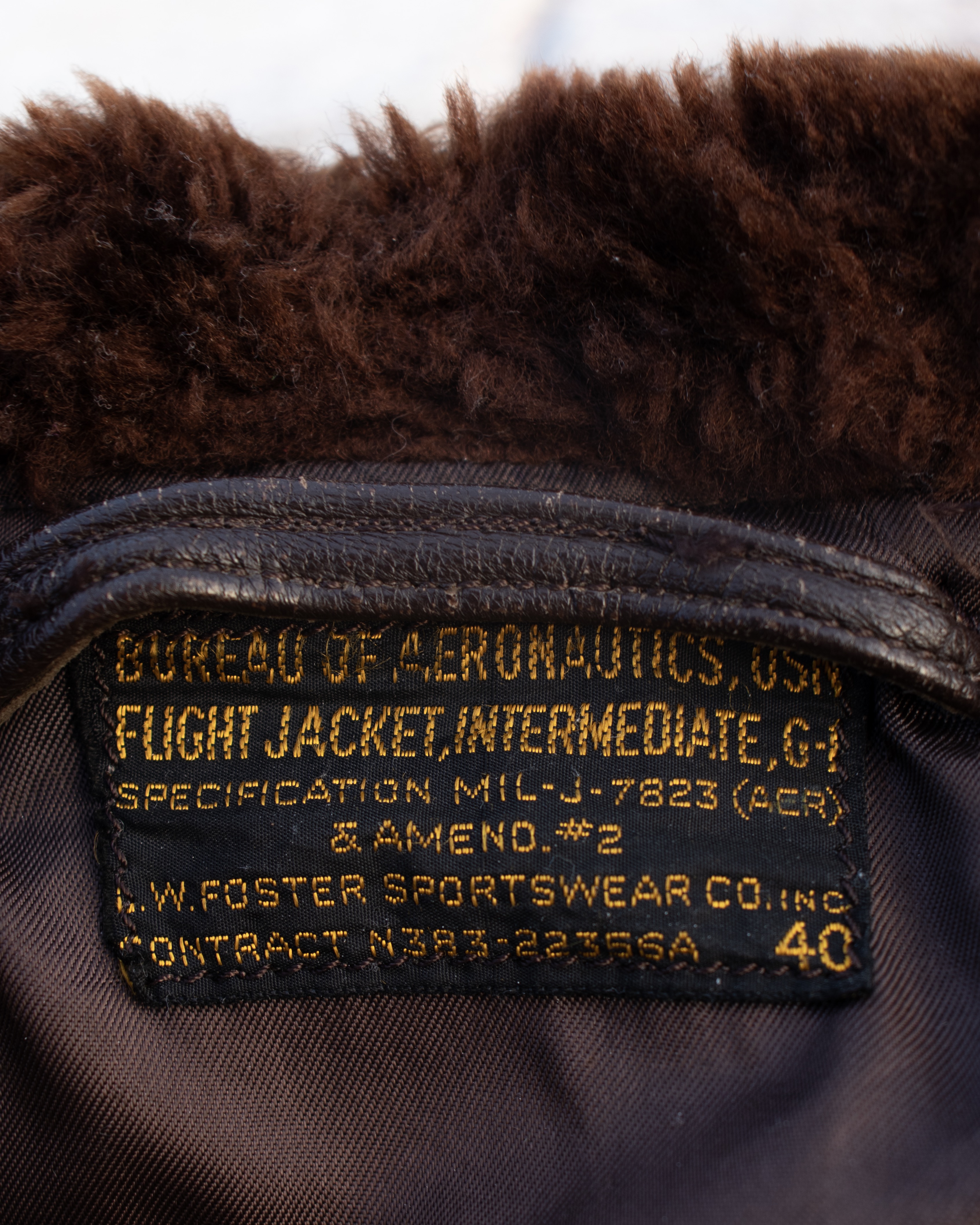 G-1 L.W. FOSTER 7823 (AER) AMEND. #2 (VP-21) | Vintage Leather Jackets ...