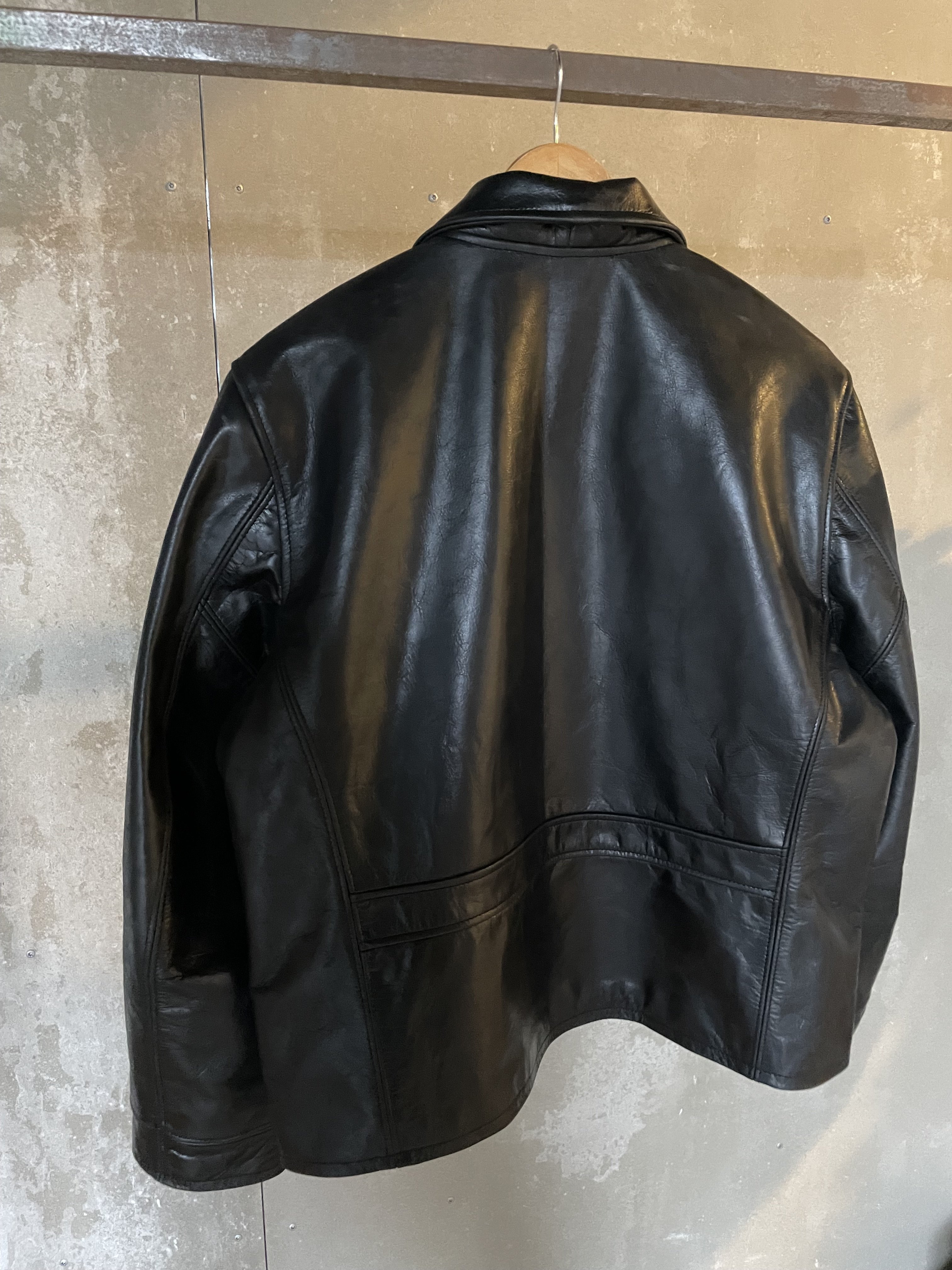 D-Pocket Fur Collar Jacket - Horsehide Leather - AVI LEATHER
