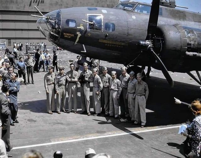 Memphis Belle at the Douglas aircraft plant in 1943 !.jpg