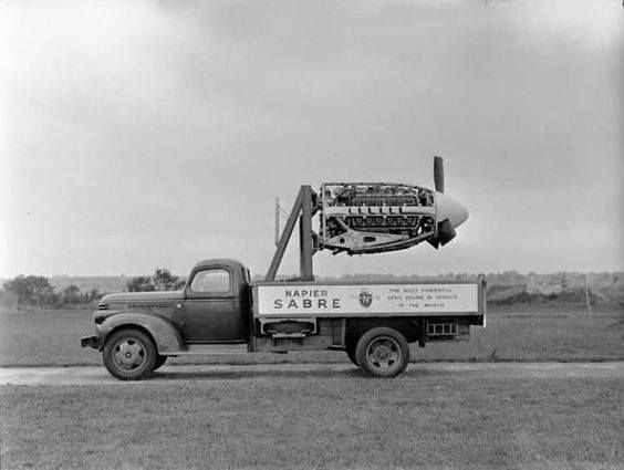 Napier Sabre engine mounted on a truck for display purposes.2400 hp.jpg