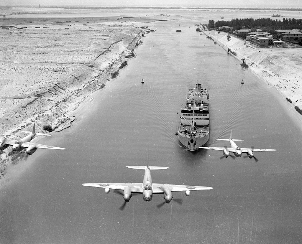 RAF de Havilland Mosquito aircraft over the Suez Cana.jpg