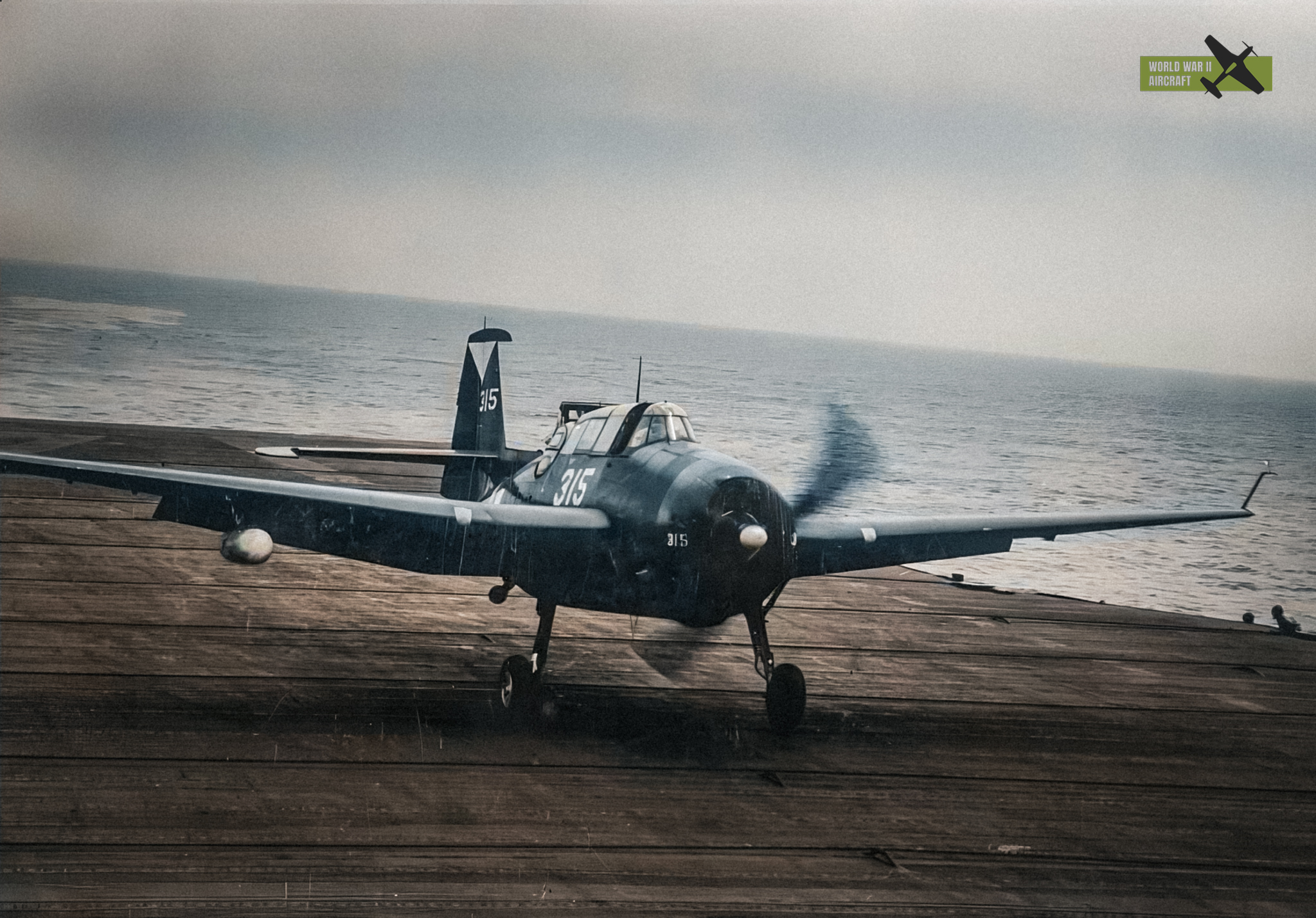 TBM-3 Avenger with Torpedo Squadron 87 landing aboard USS Ticonderoga,.jpg