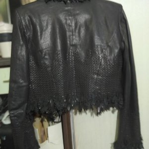 Lamb Skin Handmade Woven Leather Jacket