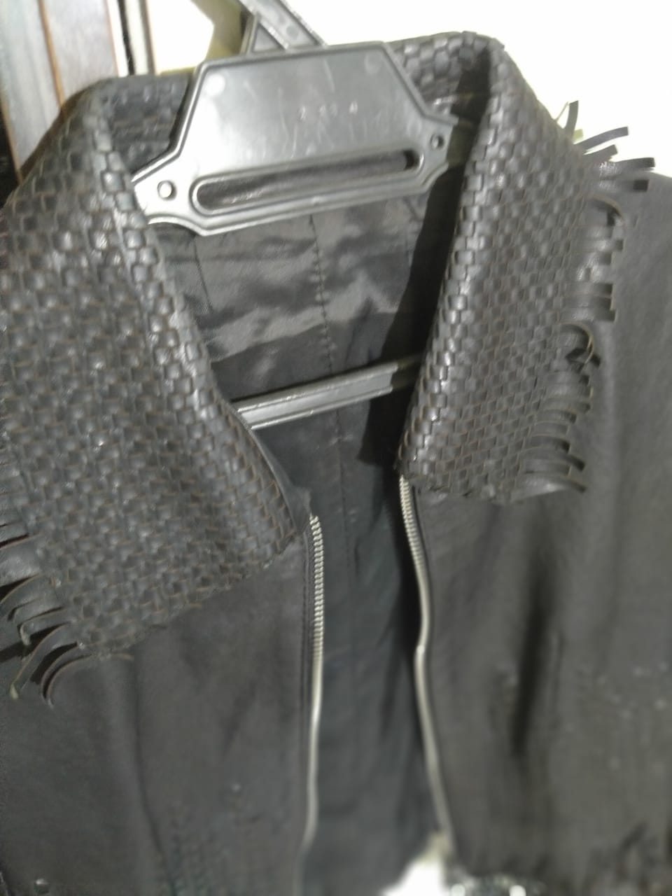 Lamb Skin Handmade Woven Leather Jacket